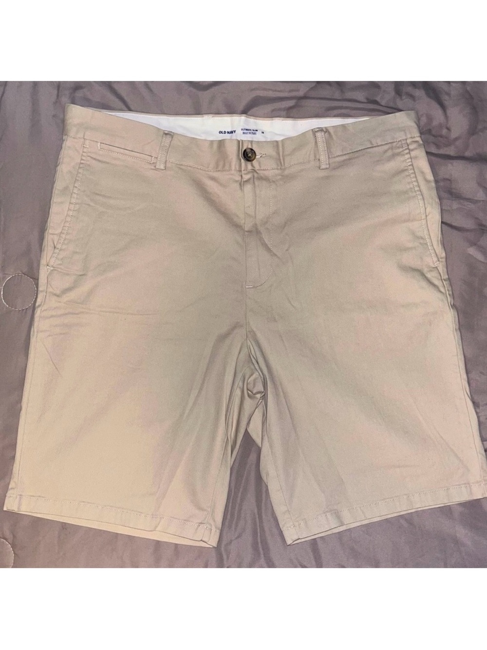 Men’s Old Navy Ultimate Slim Beige Khaki Chino Shorts With Built-In Flex Size 38 - Picture 3 of 10